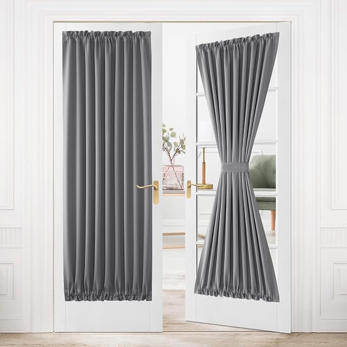 DWCN French Door Curtains – Rod Pocket Thermal Blackout Curtain by DWCN
