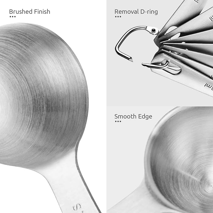 Measuring Spoons: U-Taste 18/8 Stainless Steel Measuring Spoons Set of 8 Piece: - Image 6