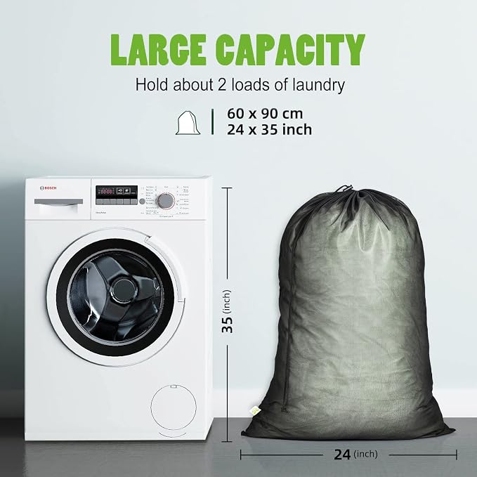 OTraki 2 Pack Large Laundry Bags 24 x 35 inch Mesh Washing Bag - Image 2