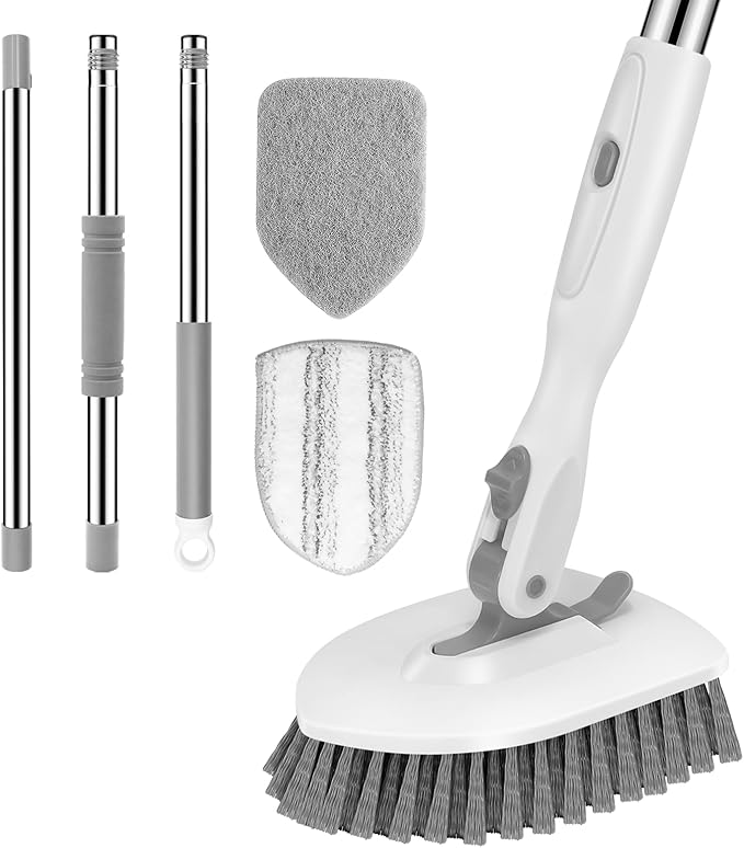 SetSail Floor Scrub Brush, 3-in-1 Tile Tub Floor Scrubber by SetSail