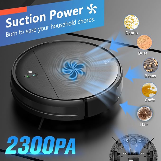 Robot Vacuum and Mop Combo, 2 in 1 Robotic Vacuum Cleaner - Image 4