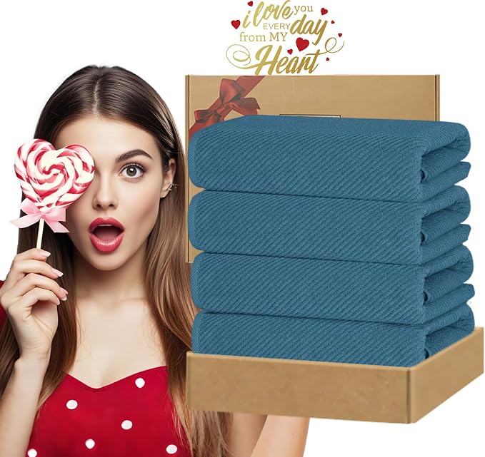 VOOVA & MOVAS Bath Towels Set of 4, Large 30" x 56" - Image 6