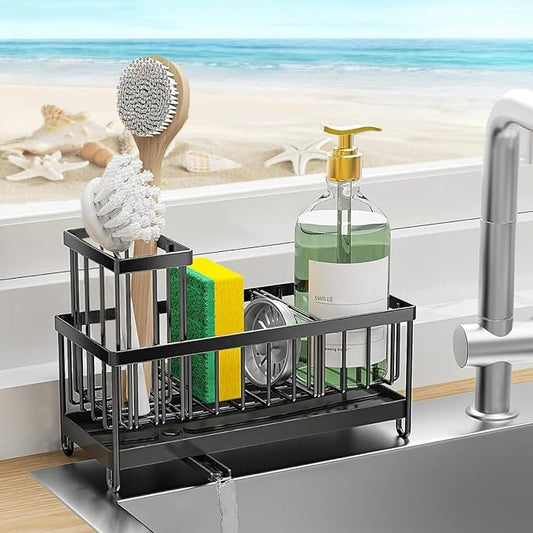 Sponge Holder for Kitchen Sink, Stainless Steel Sink Caddy by SWILLE