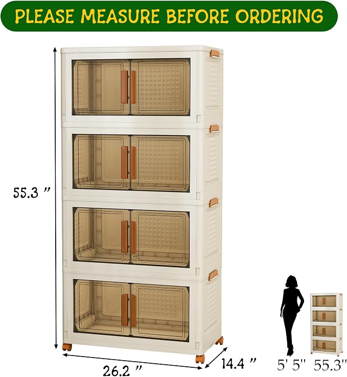 4 Tier Large Stackable Plastic Storage Bins - Image 4