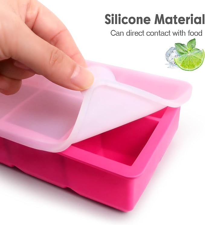 Silicone Ice Cube Trays with Lids, Large Square Ice Cube Molds - Image 5