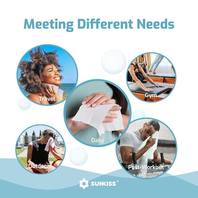 SUNKISS Trustplus Wet Wipes for Adult No Rinse, Extra Large 8”x12” Body - Image 5