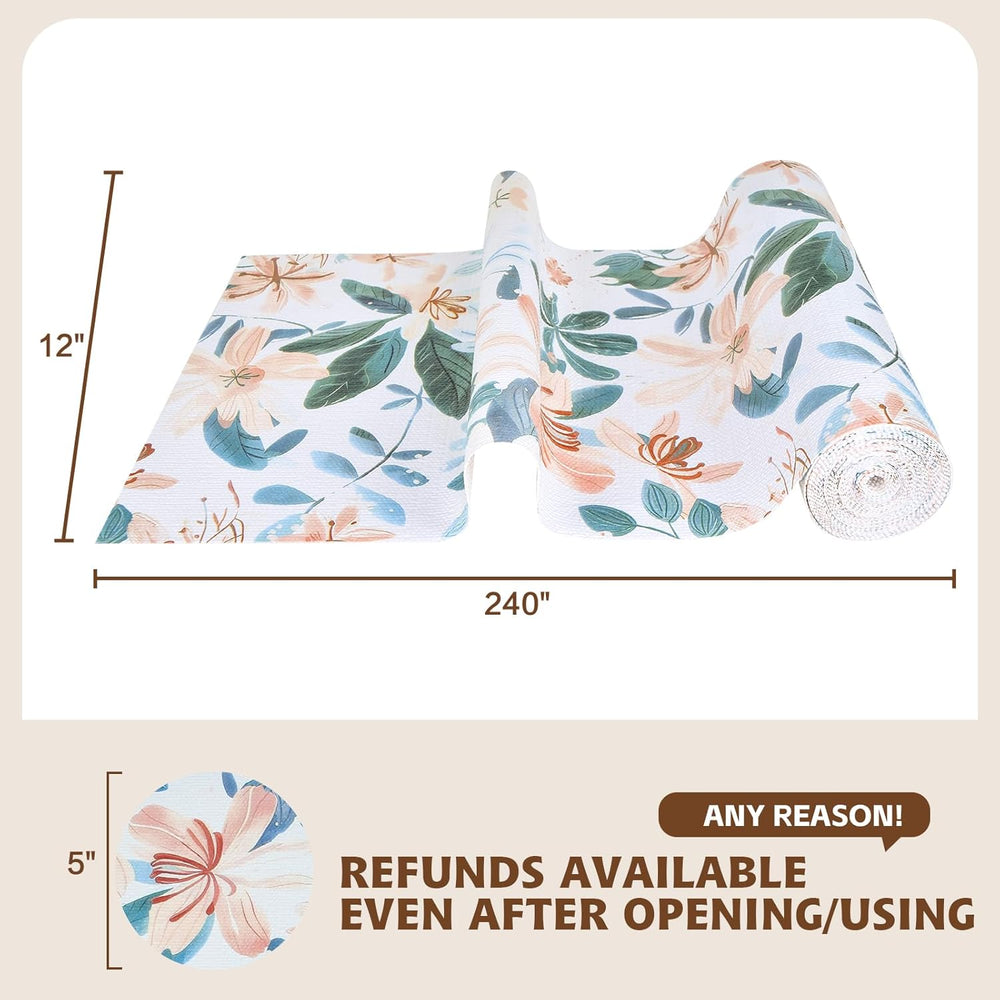 Shelf Liners Thickened Non-Slip Non Adhesive Pastel Floral & Bird Pattern
