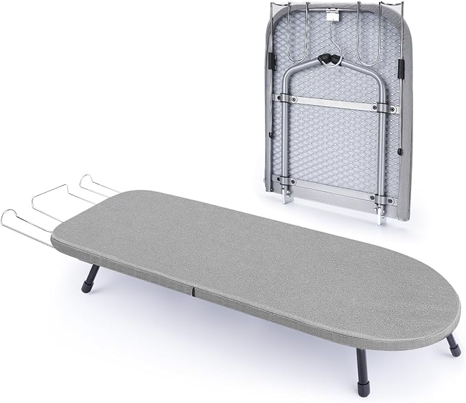 Tabletop Ironing Board with Iron Rest, Metal Mesh Panel Mini Ironing Board with by Vrietina