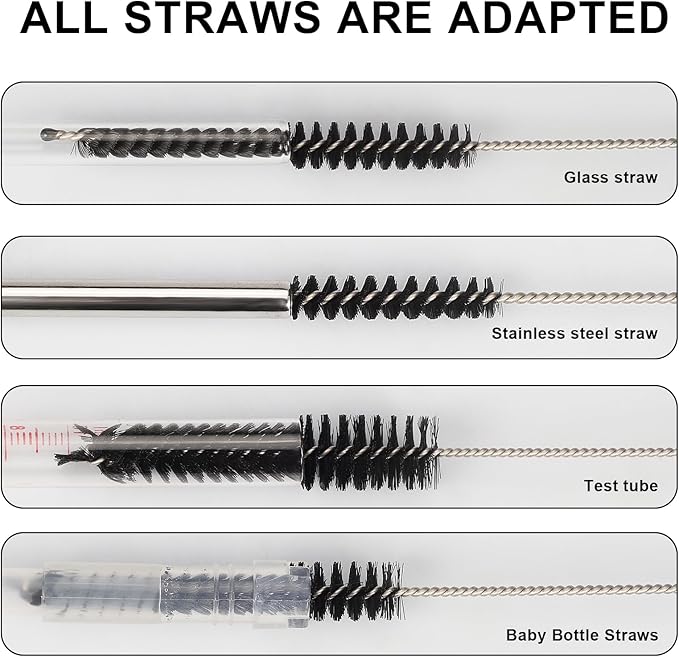 Straw Cleaner Brush Set, 12 Pieces Botthle Cleaning Brush and Nylon Tube Brush - Image 4