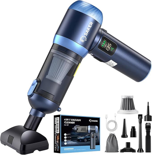Saker Car Vacuum Portable Cordless 20000Pa Suction Power 4 in 1 Handheld Vacuum by Saker