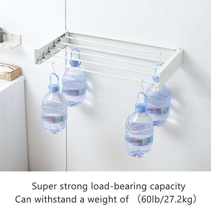 Clothes Drying Rack, Laundry Hanging Rack Collapsible, Wall Mounted Drying Rack - Image 5