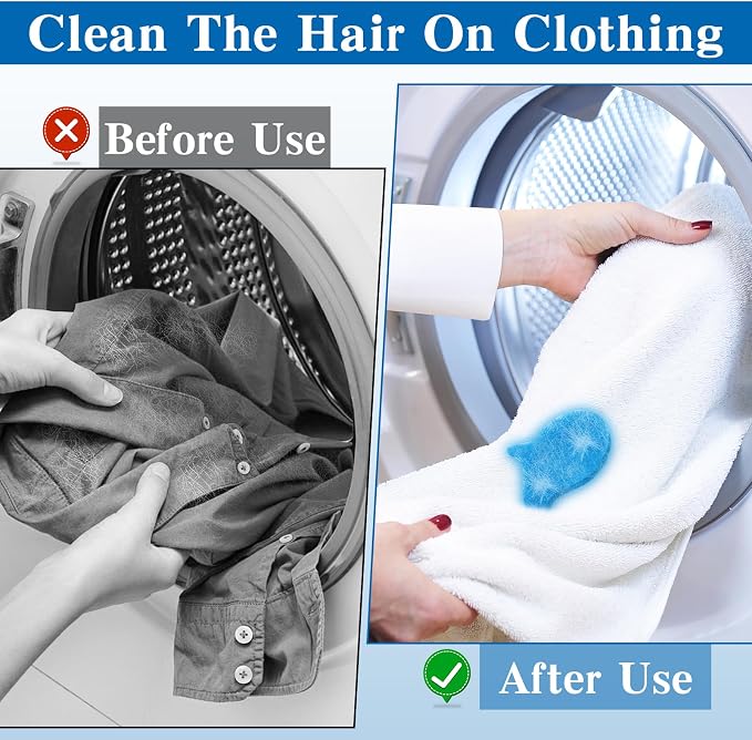 12PCS Pet Hair Remover for Laundry, Reusable Laundry Pet Hair Catcher, Soft - Image 3