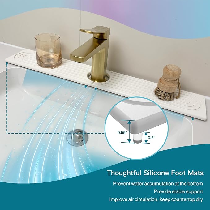 Faucet Mat for Kitchen Sink, Stone Drying Mat for Kitchen Counter, Stone Mat - Image 9