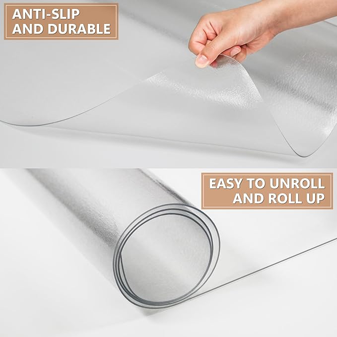 Large Office Chair Mat for Hardwood Floor- 46" x 72" Clear Computer Desk Chair - Image 4