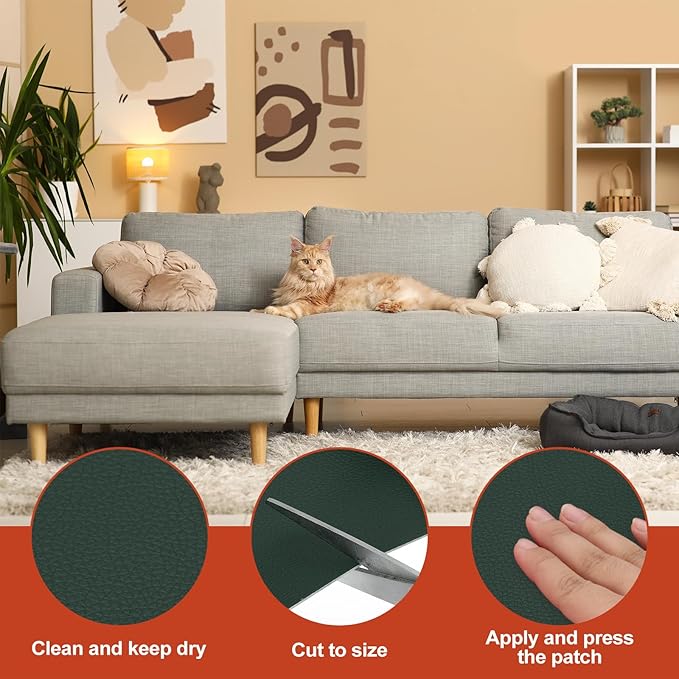 PATIKIL Leather Patches Tape for Furniture, 6.3 x 61 Inch Self Adhesive Vinyl - Image 3