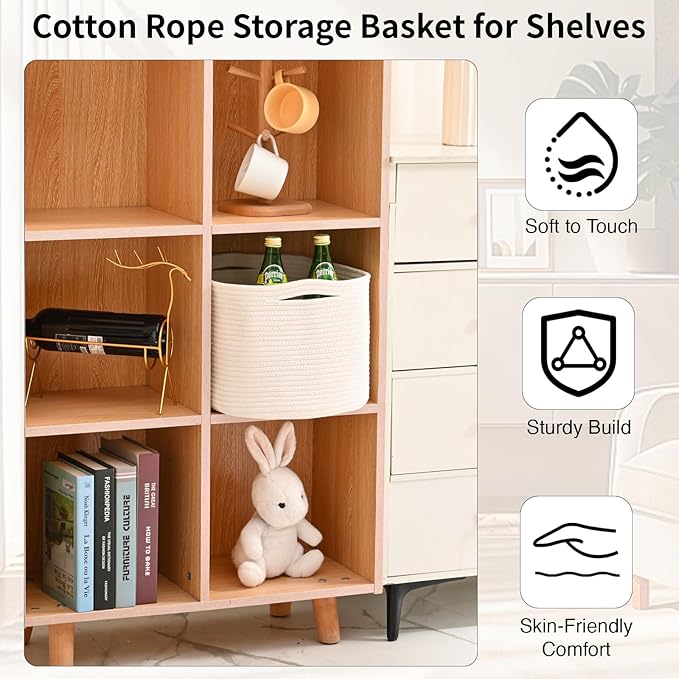 Woven Cotton Rope Storage Basket - Image 5