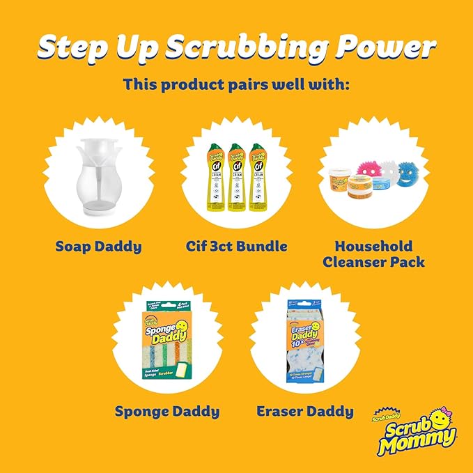 Scrub Daddy 6 Scrub Mommy Kitchen Sponges & 1 Daddy Caddy Sponge Holder - Image 7