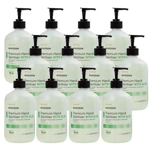 McKesson Hand Sanitizer with Aloe, 18 oz Pump Bottle – Bulk, 70% Ethyl Alcohol by McKesson