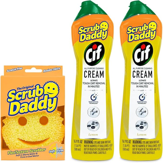 Scrub Daddy + 2x Cif All Purpose Cleaning Cream, Lemon by ScrubDaddy