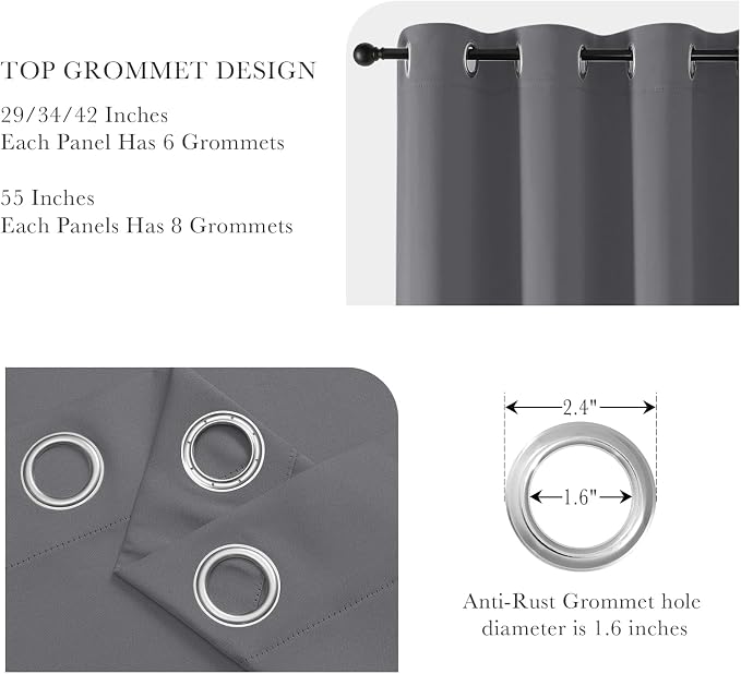 PONY DANCE Short Gray Blackout Curtains - Image 5
