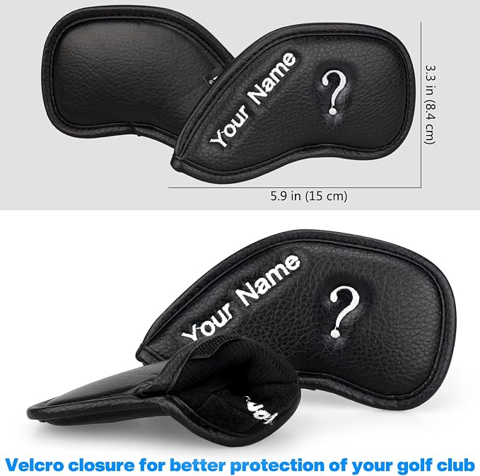 CRAFTSMAN GOLF 12pcs or 1pc Thick Synthetic Leather Golf Iron Head Covers Set - Image 5