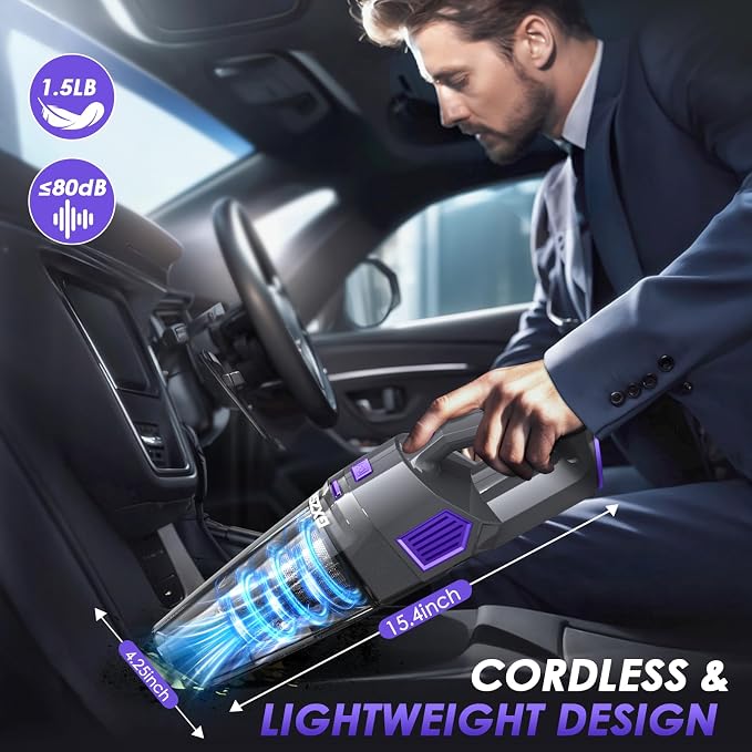 Handheld Vacuum Cordless, 15000PA Strong Suction Hand Held Car Vacuum Cleaner - Image 6