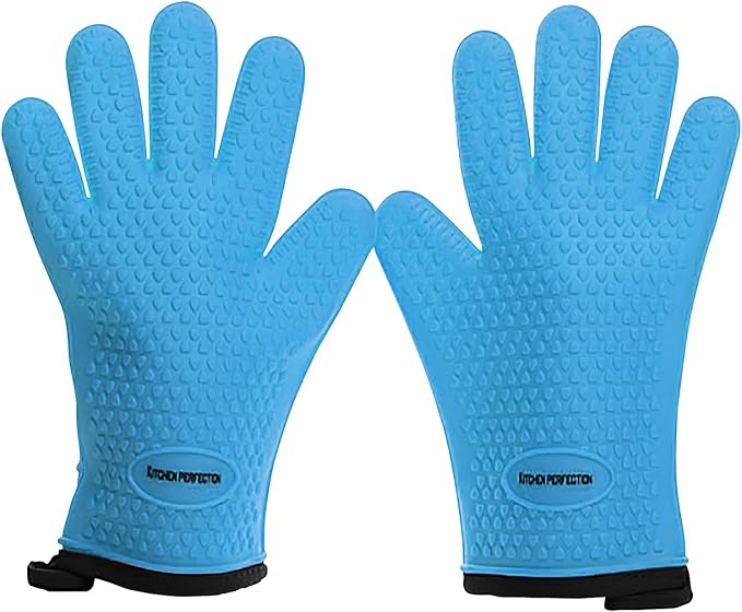 KITCHEN PERFECTION S Silicone Smoker Oven Gloves -Extreme Heat Resistant BBQ by Kitchenperfection