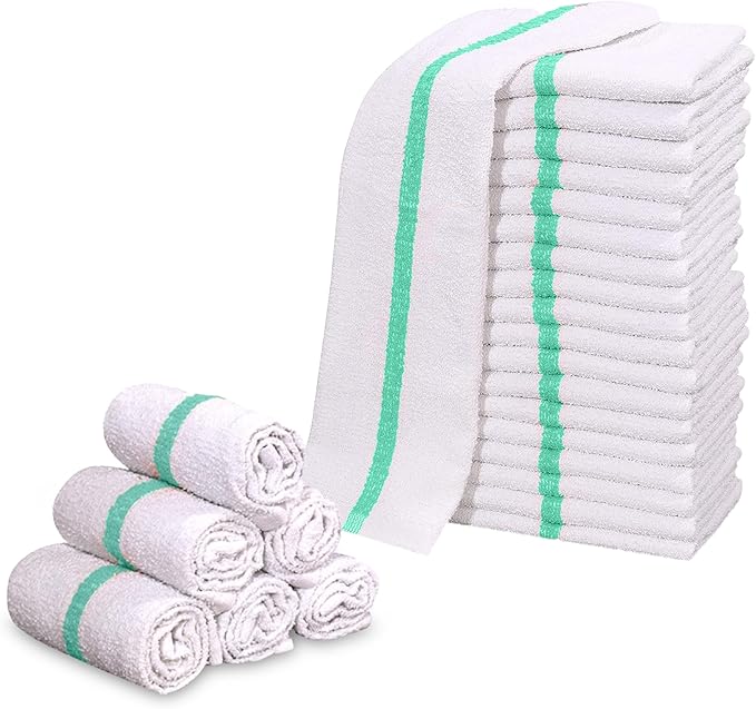 GOLD TEXTILES New Cotton Blend White Restaurant Bar Mops Kitchen Towels - Image 2