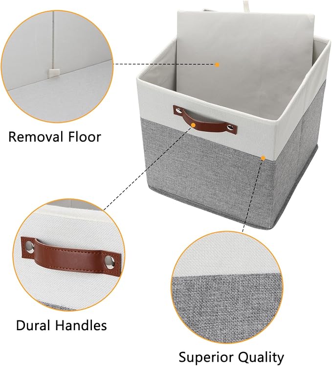 DULLEMELO Storage Cubes 13 inch, Collapsible Sturdy Cube Storage Bins - Image 3