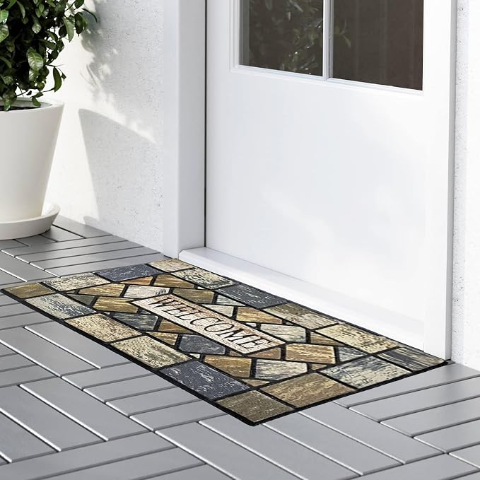 CHICHIC 18 x 30 Inch Square Welcome Door Mat Front Doormat Outdoors - Image 2