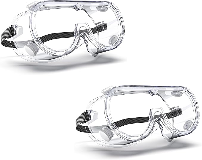 Anti-Fog Indirectly Vented Lab Safety Goggles Over Glasses by EinKau