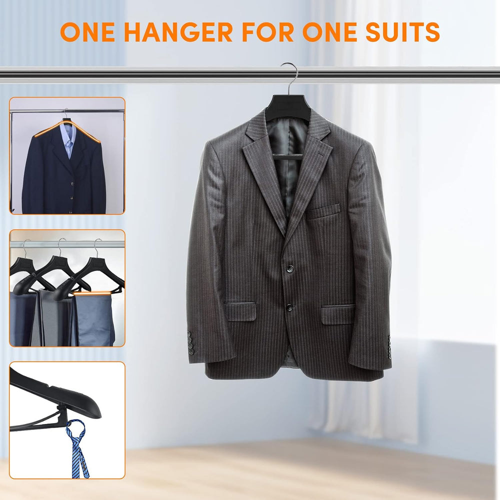 DEDU Suit Hangers for Men 20 Pack, Coat Hangers Non Slip Width 17.7", Bl...
