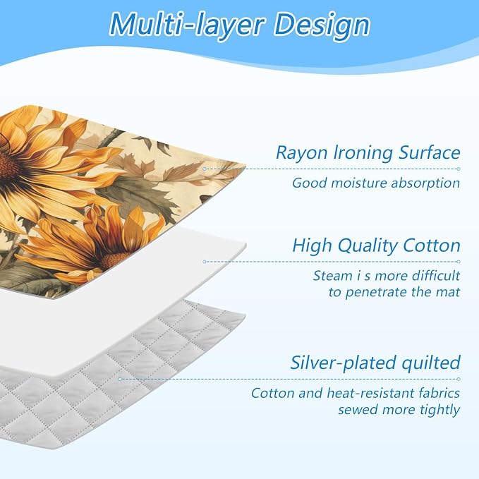 Retro Sunflowers and Butterflies Ironing Mat Thickened Ironing Blanket Travel - Image 4