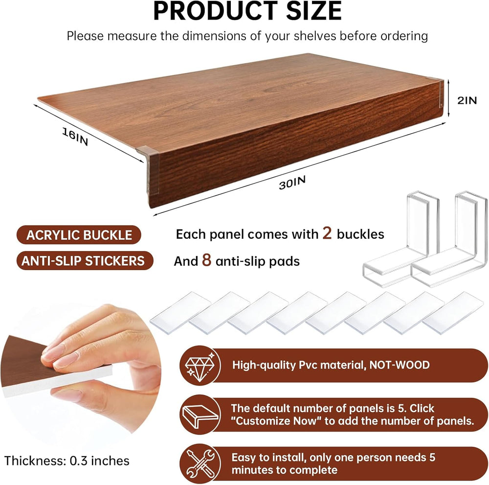 5PCS Wire Shelf Covers for Pantry, Preventing Leakage of Items & Removabl...