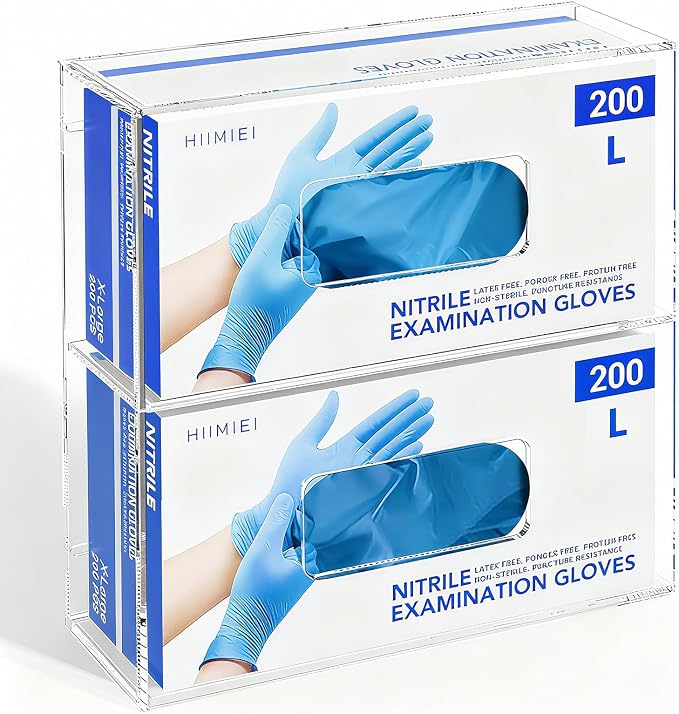 HIIMIEI Glove Holder for Wall Mount: Magnetic Gloves Box Holder, Acrylic by HIIMIEI