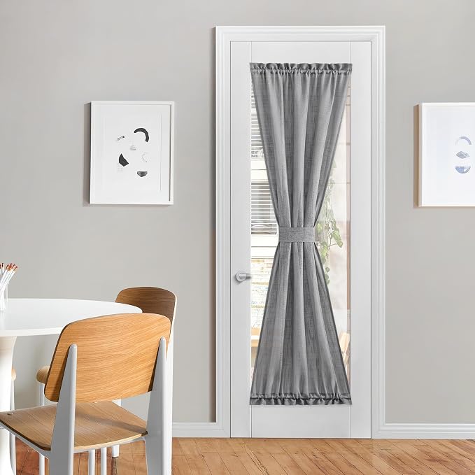 NICETOWN Sheer Door Curtains for Front Back Patio Glass Door, Farmhouse Light by NICETOWN