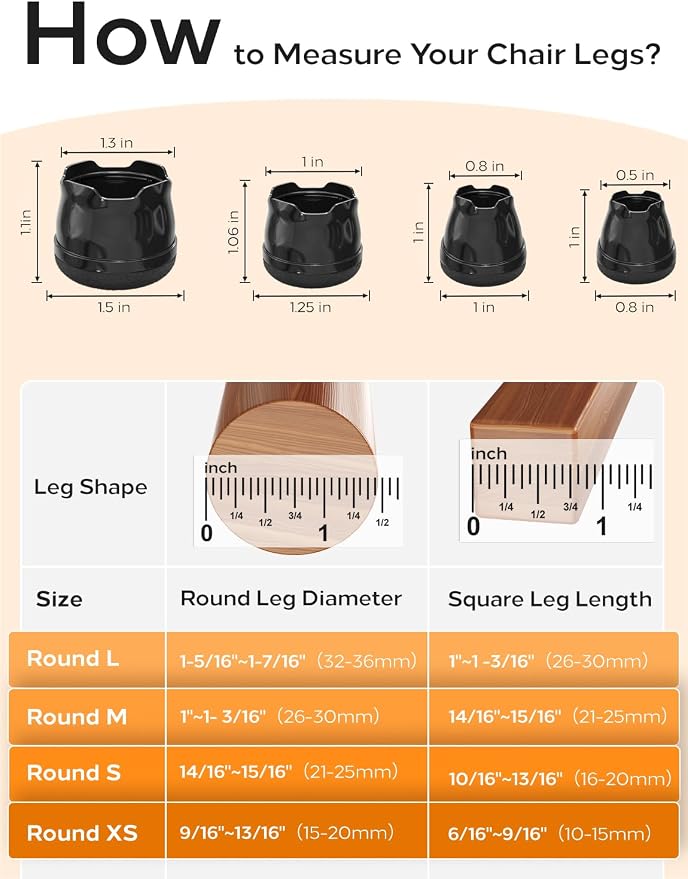 24-Pack Silicone Chair Leg Floor Protectors - Image 2