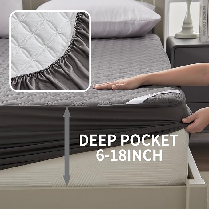BEDLORE Waterproof Mattress Protector, Noiseless Queen Size Mattress Pad - Image 4