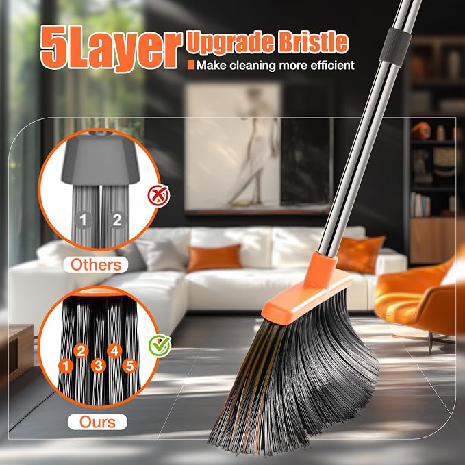 Broom and Dustpan Set, Upgraded Large Broom - Image 6