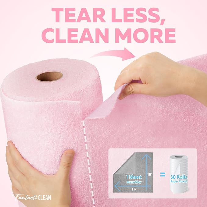 Fantasticlean XL Tear-Away Microfiber Cleaning Cloth Roll, Thick & Large - Image 2