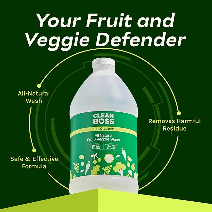 CleanBoss Eat Cleaner Triple-Action Fruit + Veggie Wash Refill - 64 oz - - Image 2