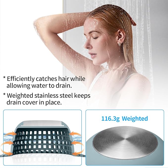 Shower Drain Hair Catcher, Bathtub Drain Cover Foldable Silicone Shower & Tub - Image 4