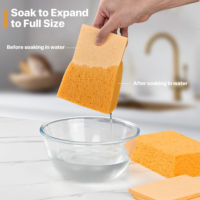2 PCS Large Natural Cellulose Sponges 6x4x2 Inch - Image 6