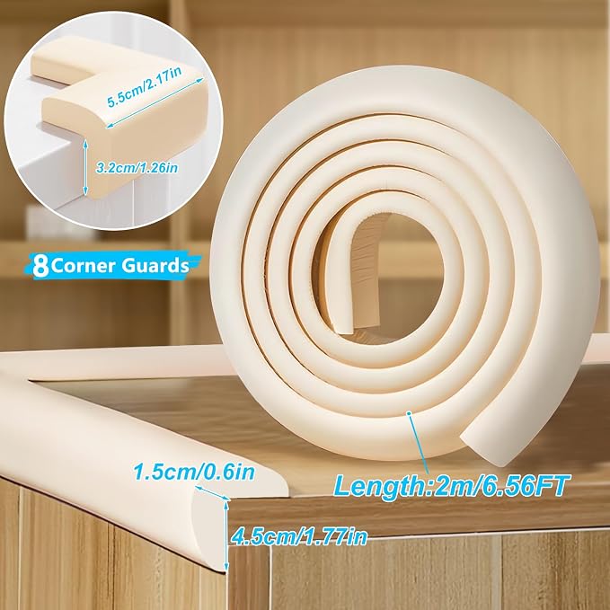 Baby Proofing Edge Corner Protector, 1Roll L-Shape Soft Cabinet Door Bumper - Image 2