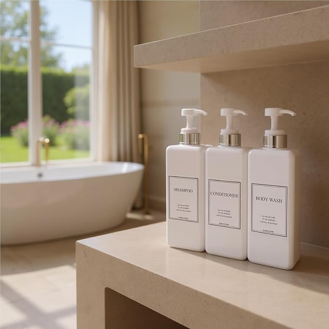 Modern Design Large 27 oz Shampoo and Conditioner Dispensers - Image 8