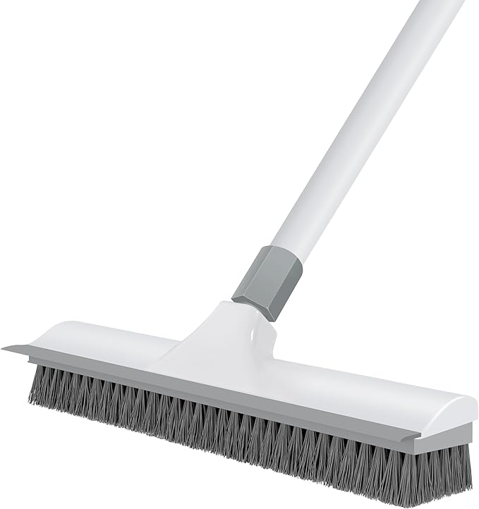 Floor Scrub Brush with 60 inch Long Handle, 2 in 1 Heavy Duty Stiff Bristle by Yolaist