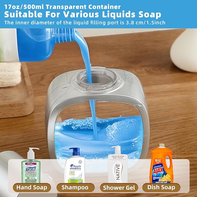 Automatic Liquid Soap Dispenser, 17oz/500ml Touchless Rechargeable - Image 6