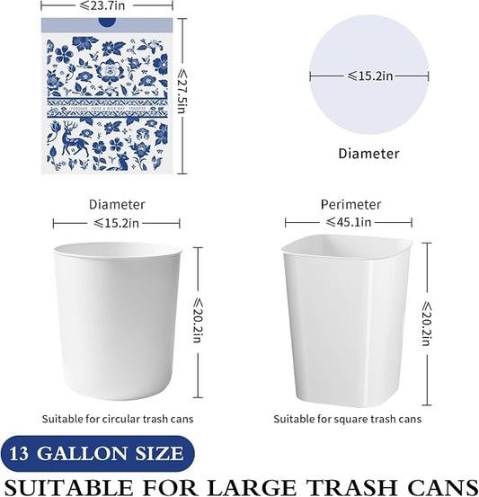 VOK Trash Bags 13 Gallon with Drawstring, Leakproof Printed Garbage Bags 13 - Image 2