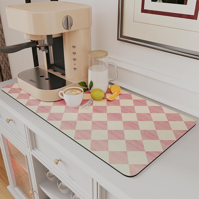 AMOAMI Coffee Mat Hide Stain Rubber Backed Absorbent Dish Drying Mat by AMOAMI