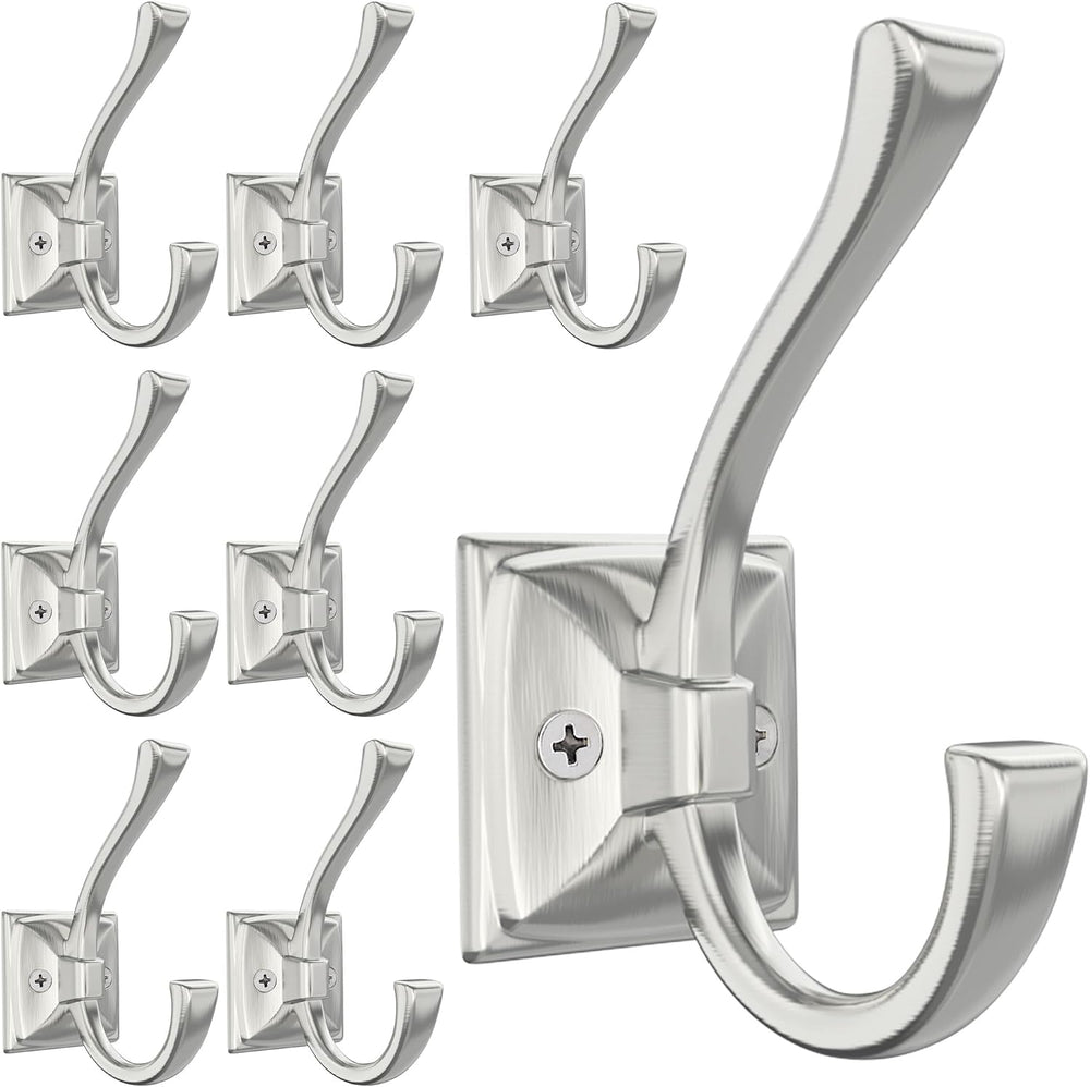 TOFIIGREM 8 Pack Brushed Nickel Towel Robe Hooks, Coat Hooks for Wall Hanging...